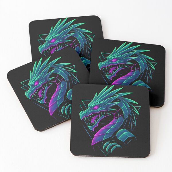Aperçu de l'œuvre Cyber Dragon Neon – Motif dragon futuriste avec lueur créée et vendue par AlphaAutomation.