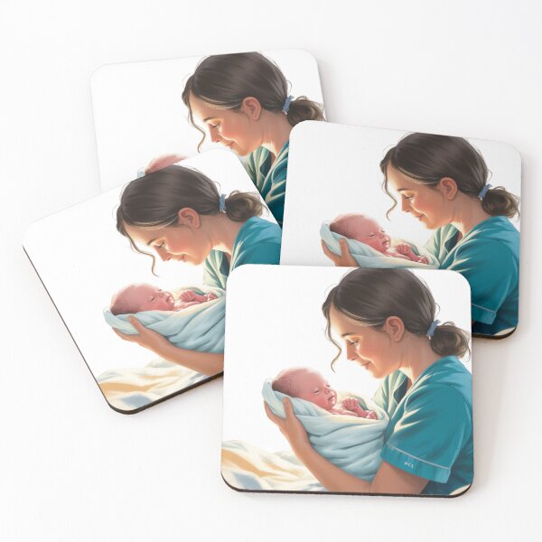 Item preview, NICU Nurse Holding Newborn – Gentle Moments of Care designed and sold by Giuggimade.