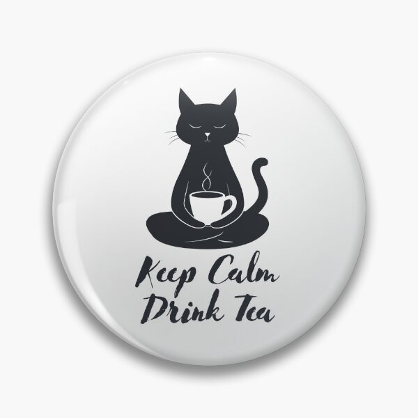 Item preview, Keep calm and drink tea zen cat and mindfulness quote designed and sold by CameltStudio.