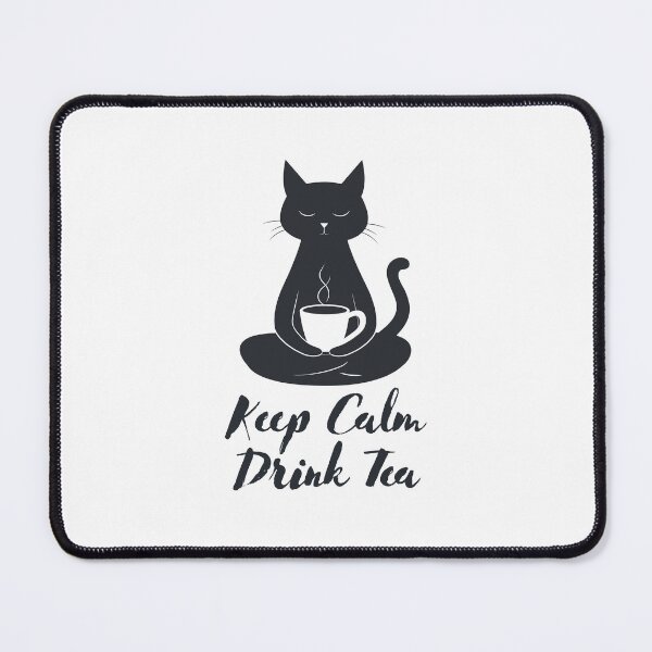 Item preview, Keep calm and drink tea zen cat and mindfulness quote designed and sold by CameltStudio.