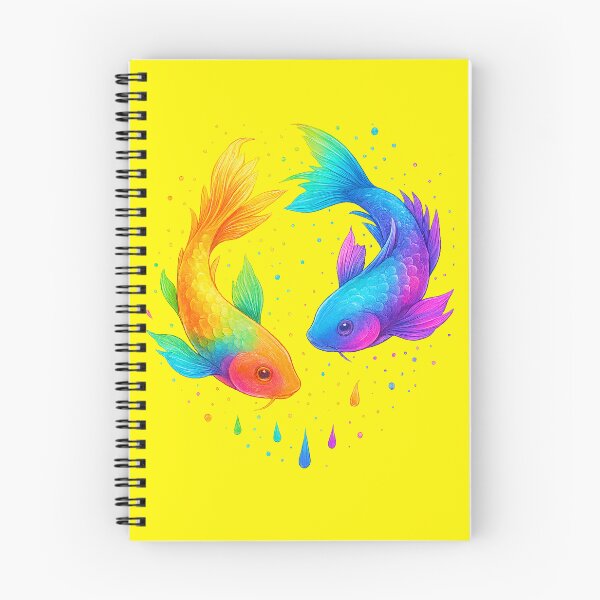 Artikelvorschau, Neon Yin-Yang Fisch – Farbenfrohes Gleichgewicht in Bewegung entworfen und verkauft von Sepinik.