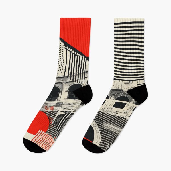 Item preview, Abstract Architectural Collage – Bold Red and Black Roman Structure Art designed and sold by Retrocranio.