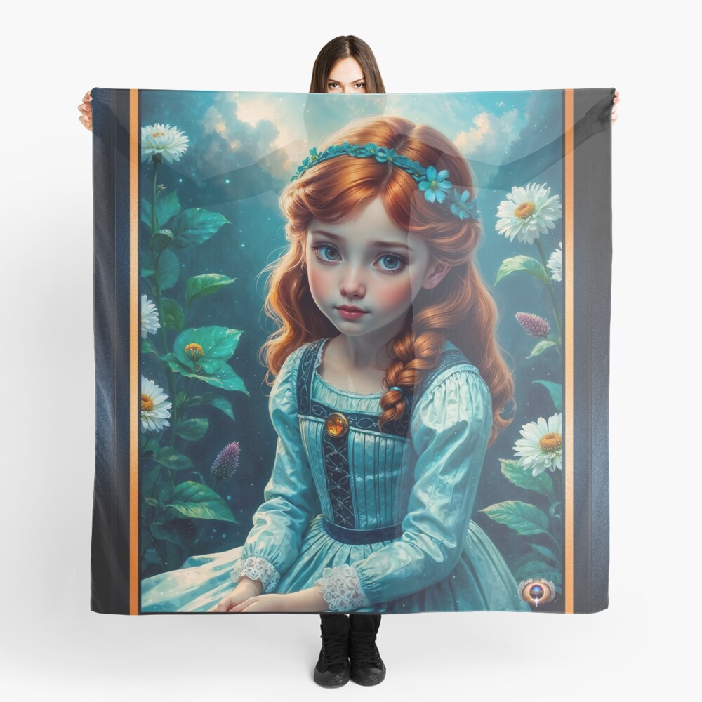A Serene Portrait Of Lucilla Bellarosa, Amidst Garden Blossoms AI Concept Art by Xzendor7 3 A Serene Portrait Of Lucilla Bellarosa, Amidst Garden Blossoms Enchanting AI Concept Art by Xzendor7 Decorative Art Print Ladies Scarf