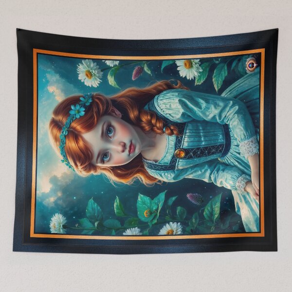 Item preview, A Serene Portrait Of Lucilla Bellarosa, Amidst Garden Blossoms Enchanting AI Concept Art by Xzendor7 designed and sold by Xzendor7 Digital Art Creations.