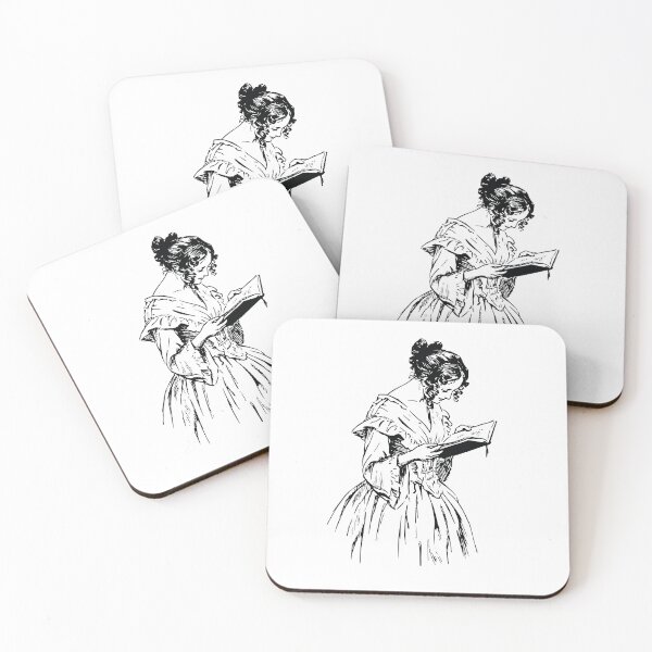 Item preview, Vintage Style Woman Reading Book Illustration designed and sold by Jason Gunti.