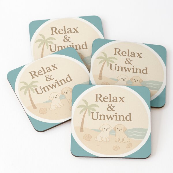 Item preview, Relax and Unwind Beach Dogs Sticker – Cute Coastal Puppy Design designed and sold by GusiaTreasures.