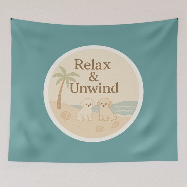 Item preview, Relax and Unwind Beach Dogs Sticker – Cute Coastal Puppy Design designed and sold by GusiaTreasures.
