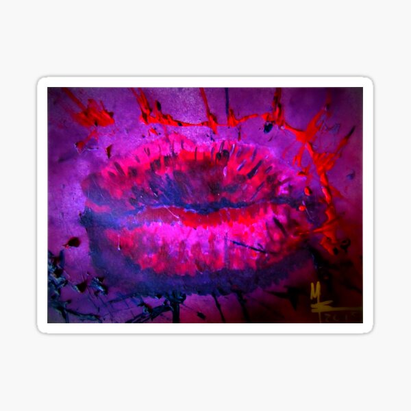 Pink Kiss Hot Kiss Sticker By Mwart Redbubble 7795