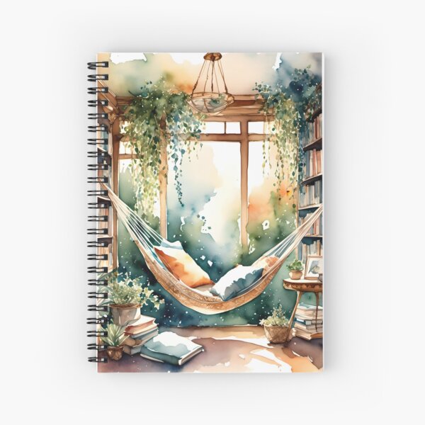 Item preview, Cozy Reading Nook – Book Lover’s Hammock Retreat in Watercolor Style designed and sold by ArtStyleAlice.