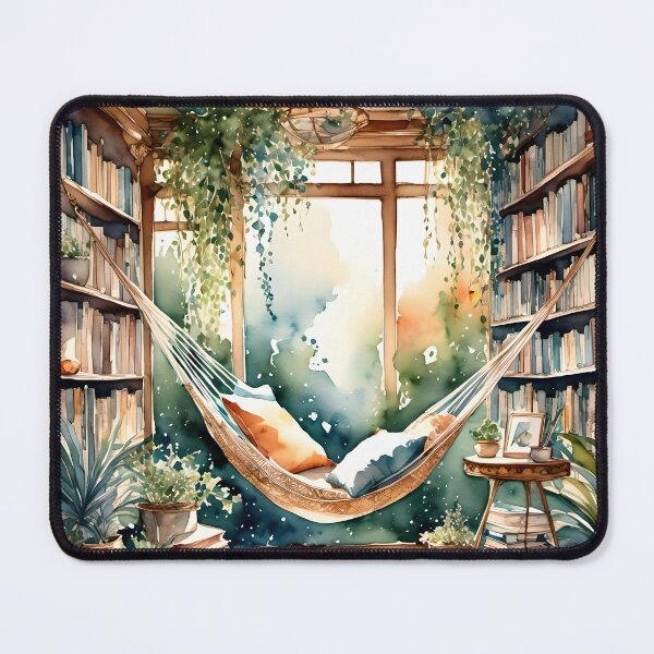 Item preview, Cozy Reading Nook - Book Lover’s Hammock Retreat designed and sold by ArtStyleAlice.