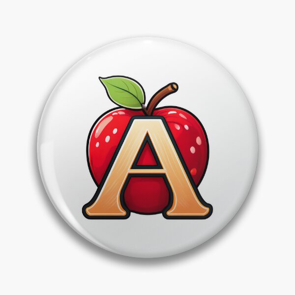 Item preview, Educational sticker shows letter A combined with fresh red apple fruit. designed and sold by HEMRO.