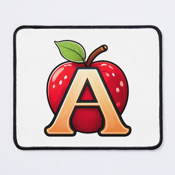 Item preview, Educational sticker shows letter A combined with fresh red apple fruit. designed and sold by HEMRO.