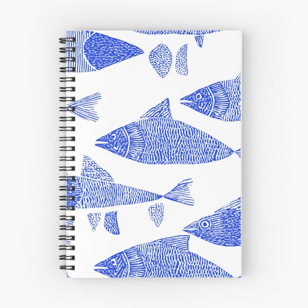 Item preview, Hand-Drawn Blue Fish Pattern – Nautical Ocean Seamless Design on White designed and sold by Retrocranio.