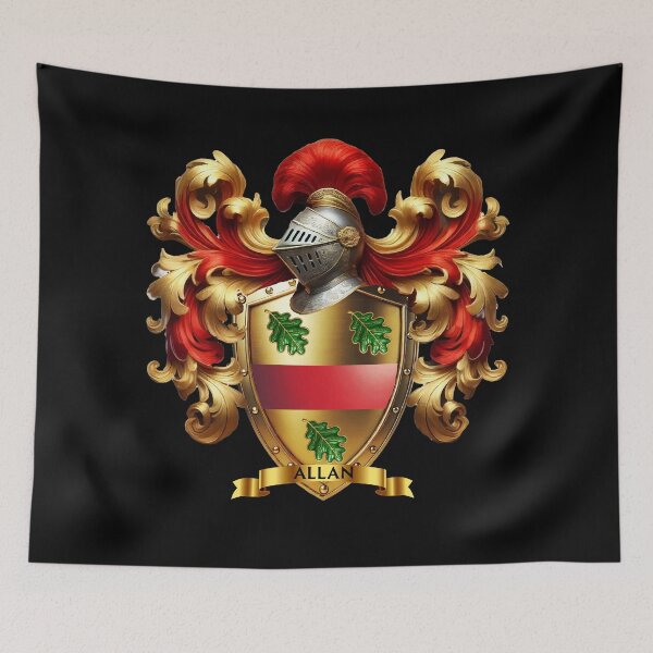 Item preview, Allan Family Crest Oak Leaves of Endurance & Honor designed and sold by Highlandkings.