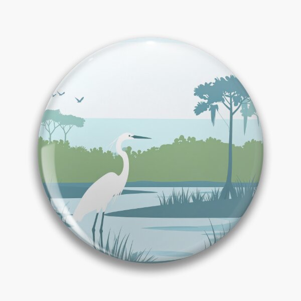 Item preview, Everglades National Park Florida – Minimalist Retro Vintage Style Wildlife Poster with Heron designed and sold by pod24.