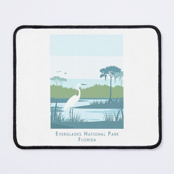 Item preview, Everglades National Park Florida – Minimalist Retro Vintage Style Wildlife Poster with Heron designed and sold by pod24.