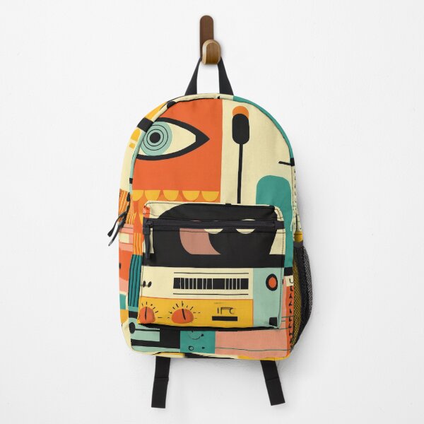 Item preview, Retro Music Studio Art – Bold Abstract Pop Design with Cats, Speakers & Synths designed and sold by Retrocranio.