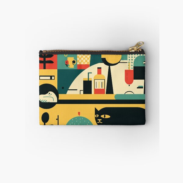 Item preview, Abstract Bartender and Cat Art – Bold Retro Kitchen Scene in Pop Style designed and sold by Retrocranio.