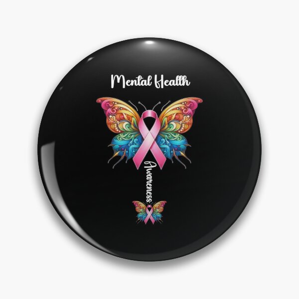 Item preview, Butterfly Motivational Mental Health Awareness Pink Ribbon Men Women designed and sold by Creat-Des.