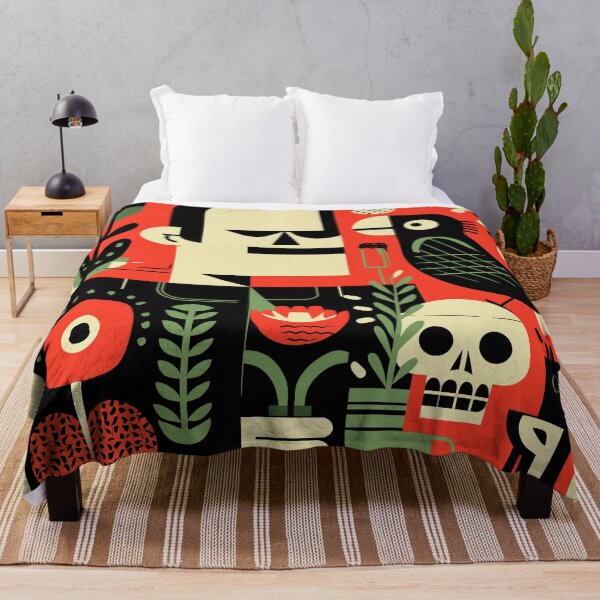 Item preview, Frankenstein Pop Art – Bold Abstract Portrait with Parrot, Skull, and Plants designed and sold by Retrocranio.