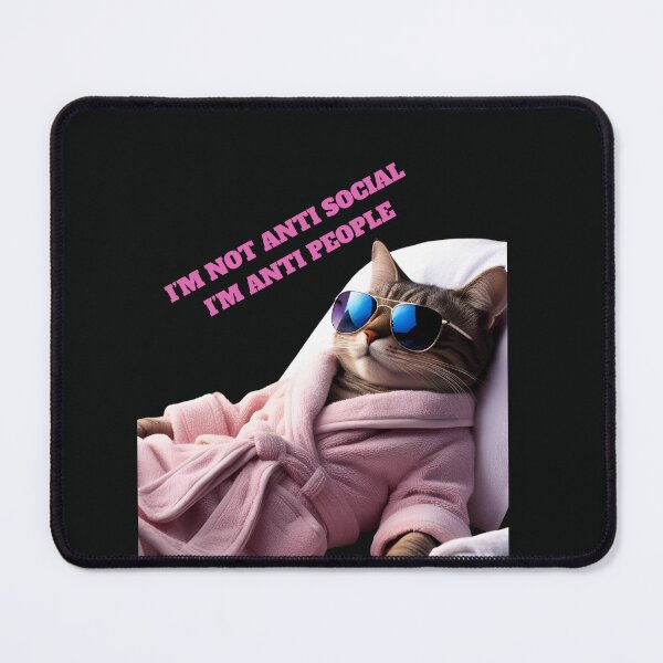 Item preview, Anti social lazy cat designed and sold by Pawblematic .