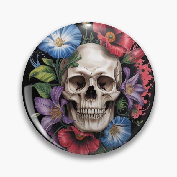 Item preview, Floral Skull Art Print – Elegant Gothic Botanical Skull Desig designed and sold by PixelMuse2024.