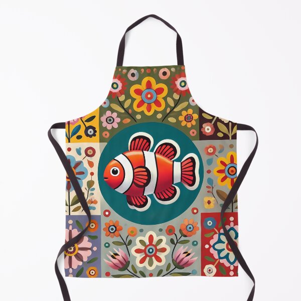 Item preview, Cute Colourful Clown Fish - Scandinavian Folk Art by heidiannemorris © designed and sold by FOLK ART FUSION by heidiannemorris.