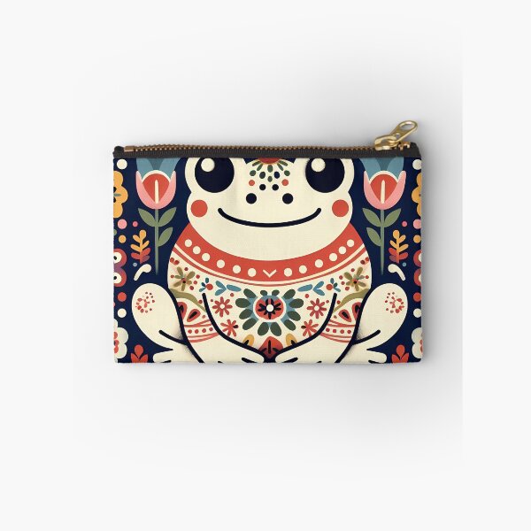 Item preview, Cute Whimsical Frog King - Scandinavian Folk Art by heidiannemorris © designed and sold by FOLK ART FUSION.