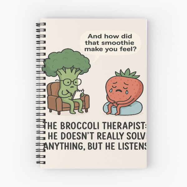 Item preview, “The Broccoli Therapist – Absurd Food Psychology” designed and sold by GalenaDeco.