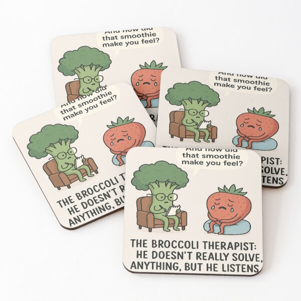 Item preview, “The Broccoli Therapist – Absurd Food Psychology” designed and sold by GalenaDeco.
