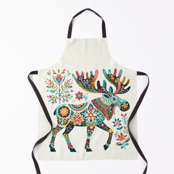 Item preview, Whimsical Majestic Moose - Scandinavian Folk Art by heidiannemorris © designed and sold by FOLK ART FUSION by heidiannemorris.