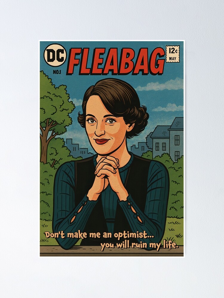 Imagen 1 de 3, Póster con la obra Fleabag el optimista, diseñada y vendida por Wanderdreaming.