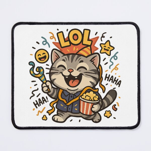 Item preview, LOL! Funny Laughing Cat – Popcorn Comedy Time designed and sold by 奇0904.