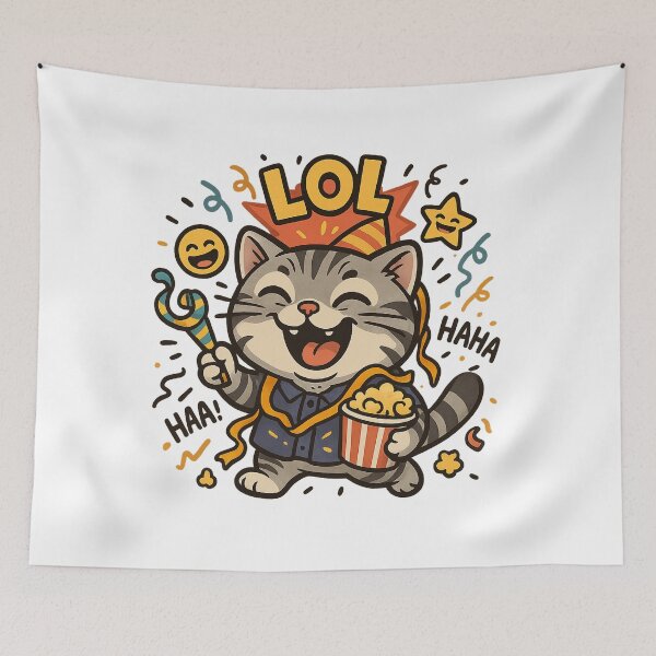 Item preview, LOL! Funny Laughing Cat – Popcorn Comedy Time designed and sold by 奇0904.