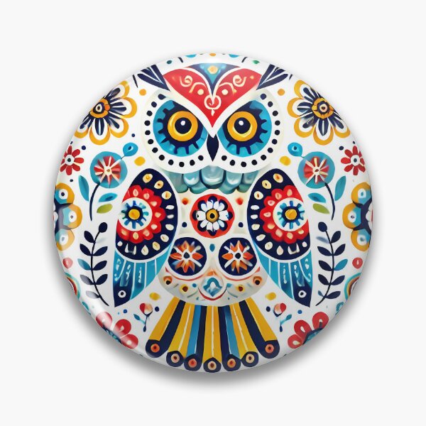 Item preview, Whimsical Wise Owl - Scandinavian Folk Art by heidiannemorris © designed and sold by FOLK ART FUSION.