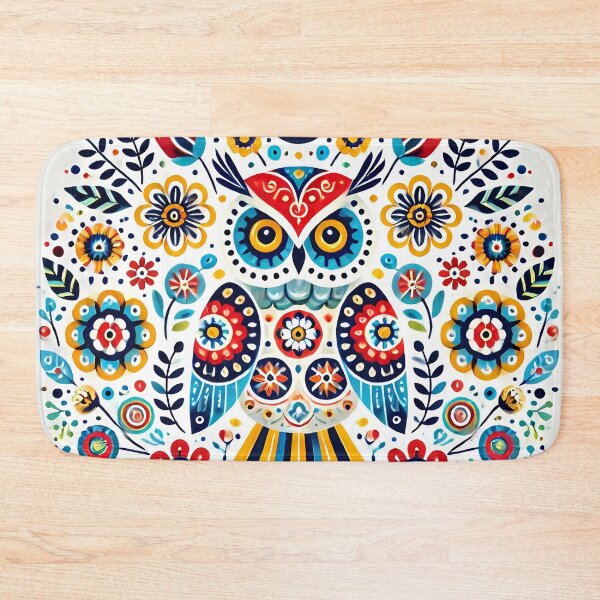 Item preview, Whimsical Wise Owl - Scandinavian Folk Art by heidiannemorris © designed and sold by FOLK ART FUSION.