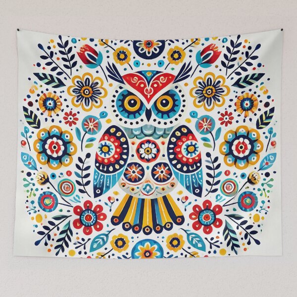 Item preview, Whimsical Wise Owl - Scandinavian Folk Art by heidiannemorris © designed and sold by FOLK ART FUSION by heidiannemorris.