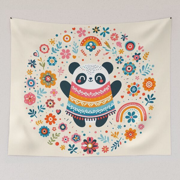 Item preview, Pick me up Panda - Scandinavian Folk Art by heidiannemorris © designed and sold by FOLK ART FUSION by heidiannemorris.