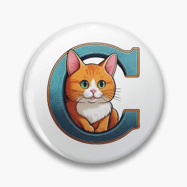 Item preview, Stylized letter C decorated with cute ginger cat graphic sticker design. designed and sold by HEMRO.