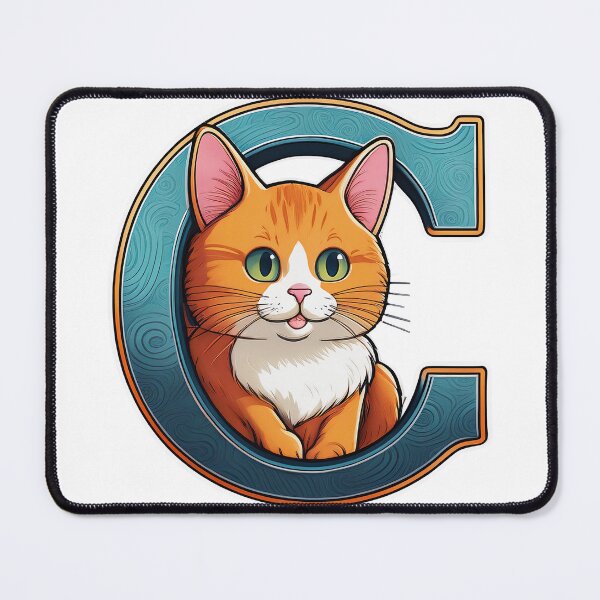 Item preview, Stylized letter C decorated with cute ginger cat graphic sticker design. designed and sold by HEMRO.