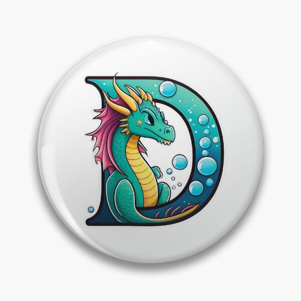 Item preview, Stylized letter D decorated with cute green dragon graphic sticker design. designed and sold by HEMRO.