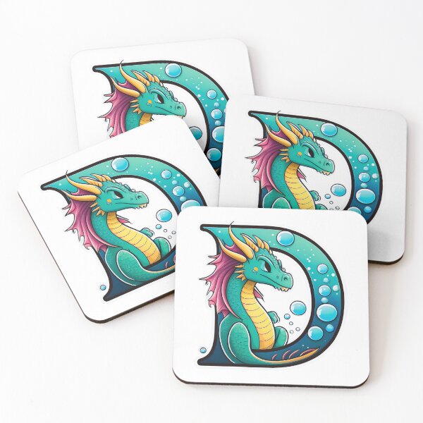 Item preview, Stylized letter D decorated with cute green dragon graphic sticker design. designed and sold by HEMRO.