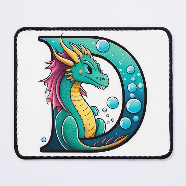 Item preview, Stylized letter D decorated with cute green dragon graphic sticker design. designed and sold by HEMRO.