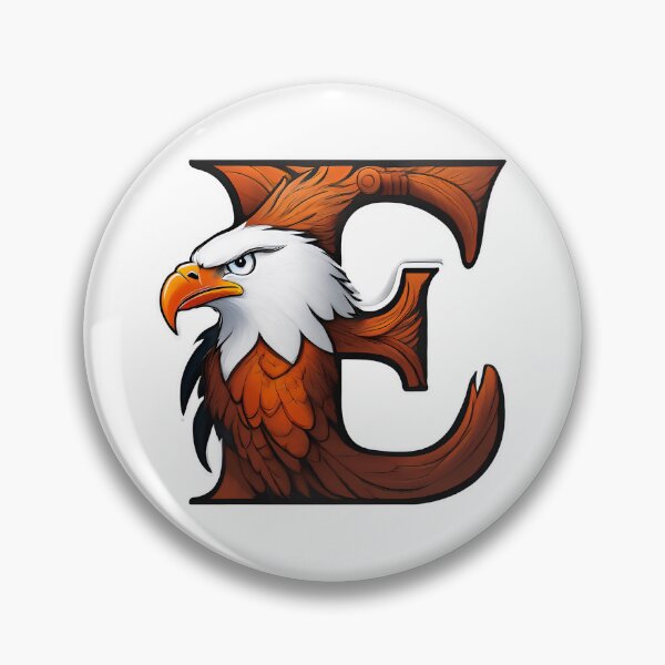 Item preview, Stylized letter E decorated with fierce eagle head graphic sticker. designed and sold by HEMRO.