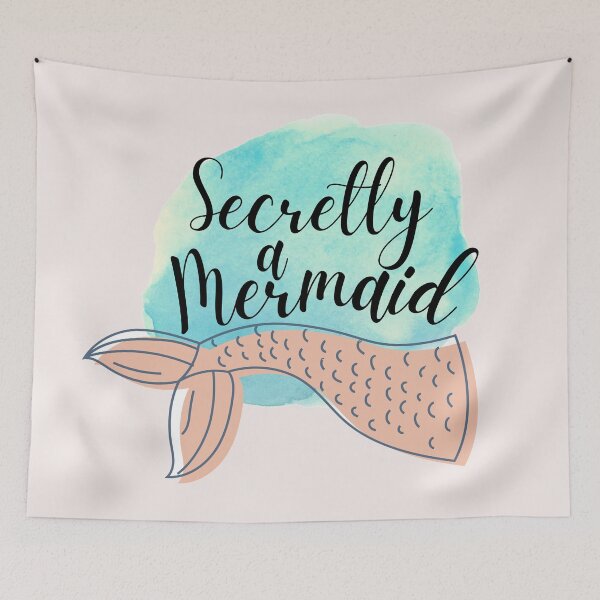 Item preview,  Secretly a Mermaid - Magical Watercolor Painting designed and sold by dmr studio.