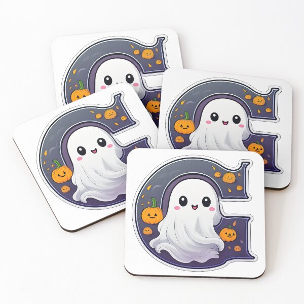 Item preview, Stylized letter G decorated cute ghost pumpkins graphic design sticker. designed and sold by HEMRO.