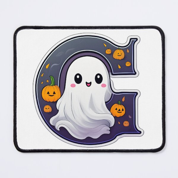 Item preview, Stylized letter G decorated cute ghost pumpkins graphic design sticker. designed and sold by HEMRO.