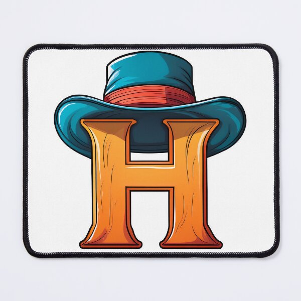 Item preview, Stylized letter H decorated with teal top hat graphic sticker design. designed and sold by HEMRO.