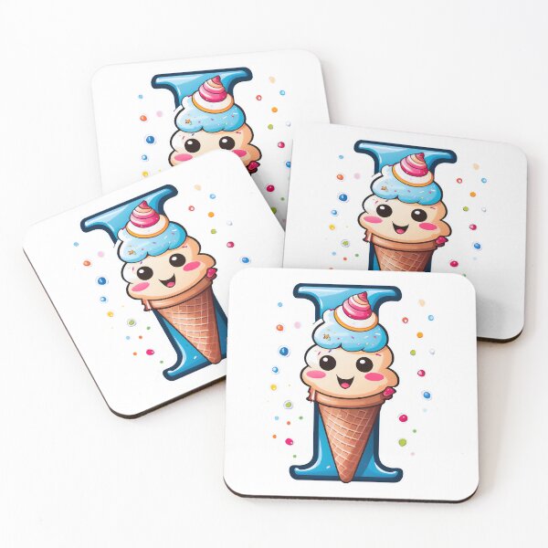 Item preview, Stylized letter I decorated with cute ice cream graphic sticker design. designed and sold by HEMRO.