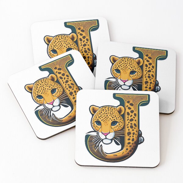 Item preview, Stylized letter J decorated with cute jaguar head graphic sticker icon. designed and sold by HEMRO.